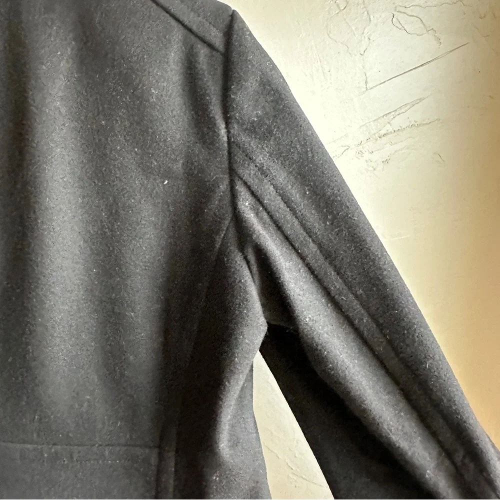 J.Crew Black Wool Blend Peacoat Jacket Classic Tailored Minimal Chic Prep Sz L - Picture 12 of 14
